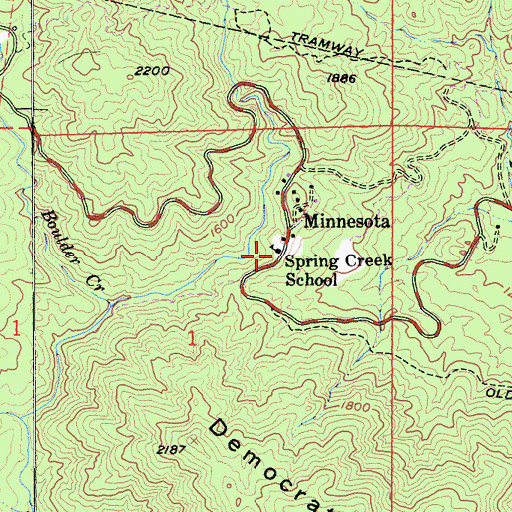 Topographic Map of Spring Creek School, CA
