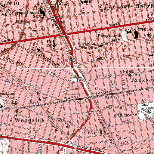 Topographic Map of Edward Hart Playground, NY