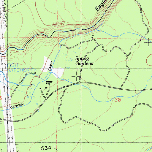 Topographic Map of Spring Gardens, CA