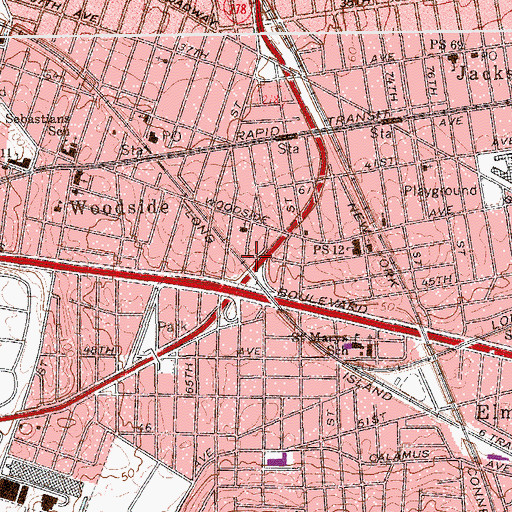 Topographic Map of Latham Park, NY