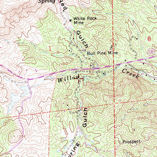 Topographic Map of Spring Gulch, CA
