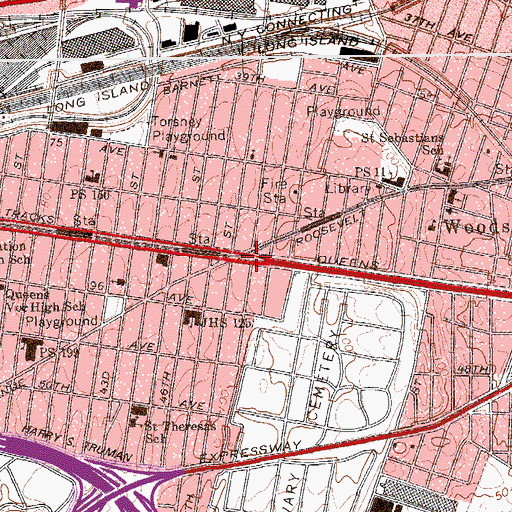 Topographic Map of Joe Sabba Park, NY