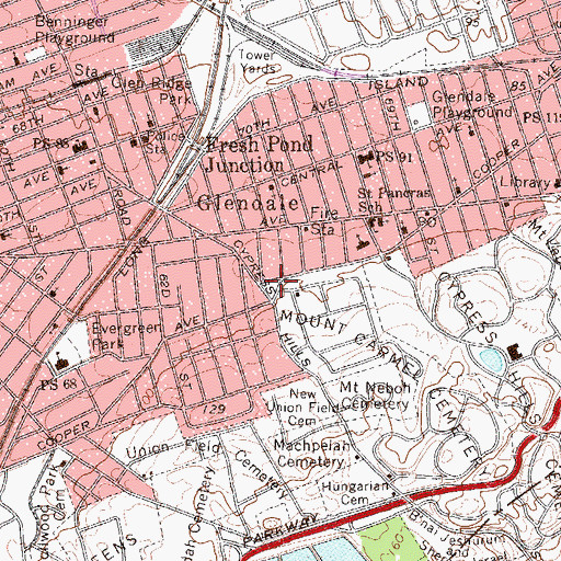 Topographic Map of Drumn Circle, NY