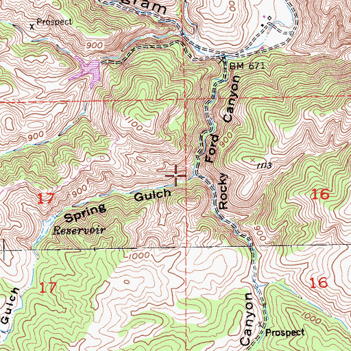 Topographic Map of Spring Gulch, CA