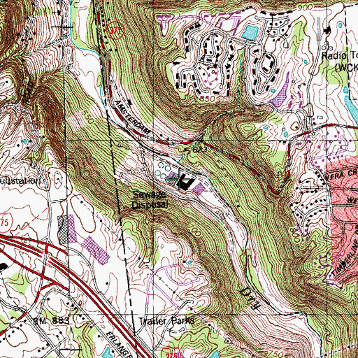 Topographic Map of Dry Creek Wastewater Treatment Plant, KY