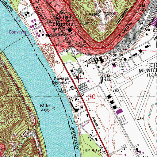 Topographic Map of Little Miami Wastewater Treatment Plant, OH