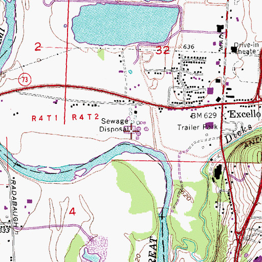 Topographic Map of Middletown Wastewater Treatment Plant, OH