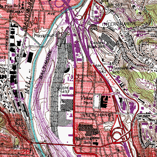 Topographic Map of Avenue Grounds (historical), OH