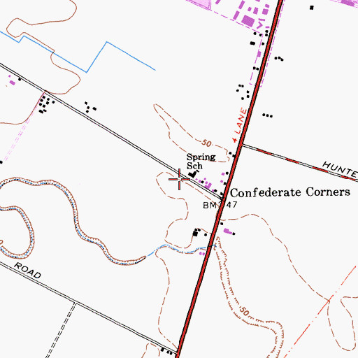 Topographic Map of Spring School, CA