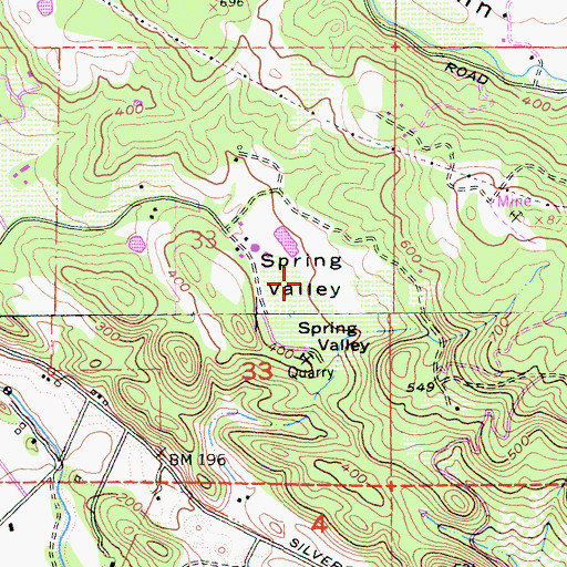 Topographic Map of Spring Valley, CA