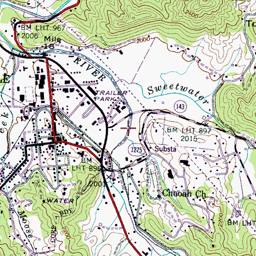 Topographic Map of Robbinsville Post Office, NC