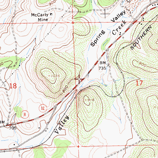 Topographic Map of Spring Valley, CA