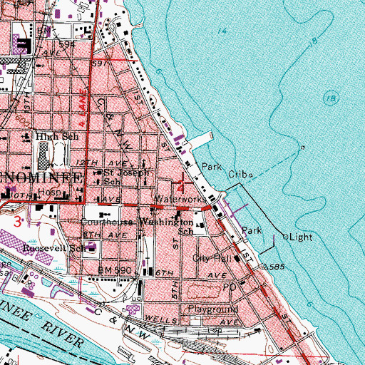 Topographic Map of Christ Evangelical Lutheran Church, MI