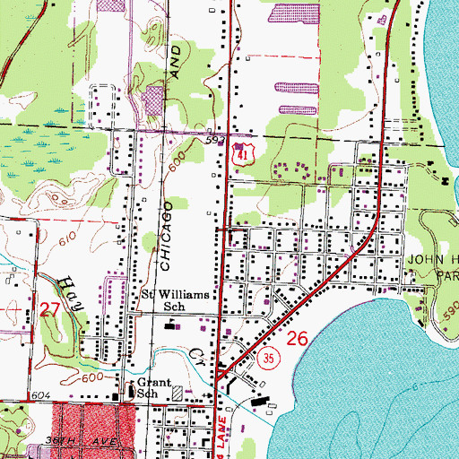 Topographic Map of Jehovah's Witnesses, MI