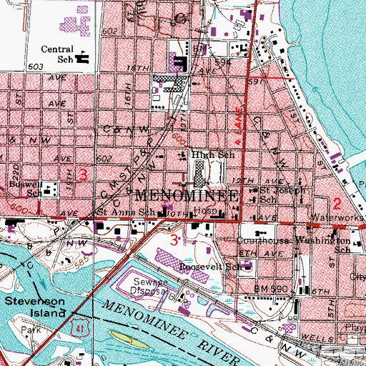 Topographic Map of Community Covenant Church, MI