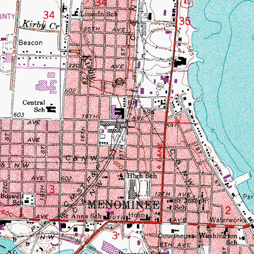 Topographic Map of Seventh-Day Adventist Church, MI