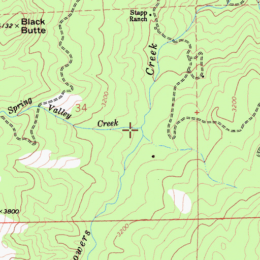 Topographic Map of Spring Valley Creek, CA