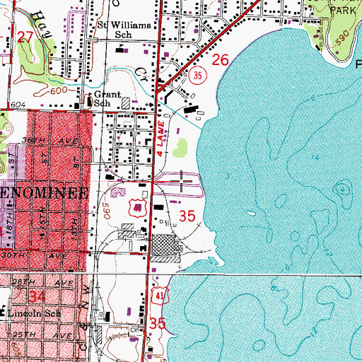 Topographic Map of Bayside Mobile Estates, MI