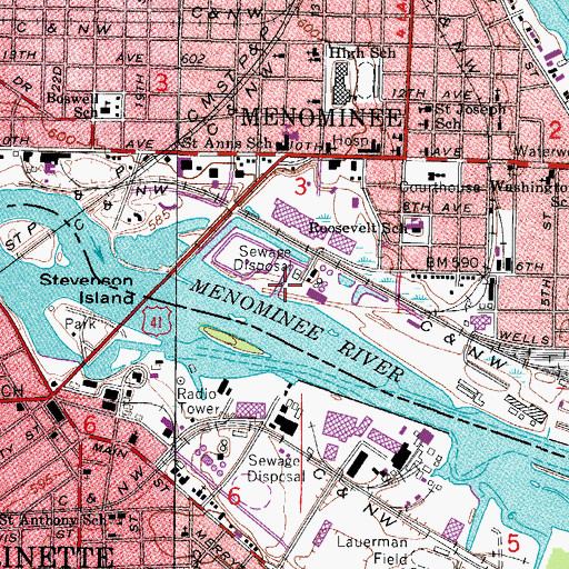 Topographic Map of River Park, MI