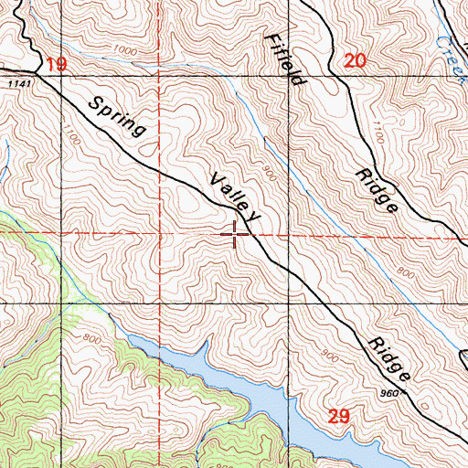 Topographic Map of Spring Valley Ridge, CA