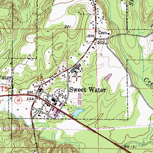 Topographic Map of Nolan Atkins Stadium, AL