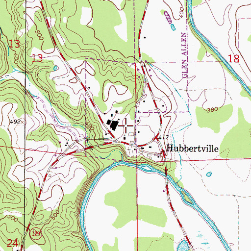 Topographic Map of Wiley Hollingsworth Stadium, AL