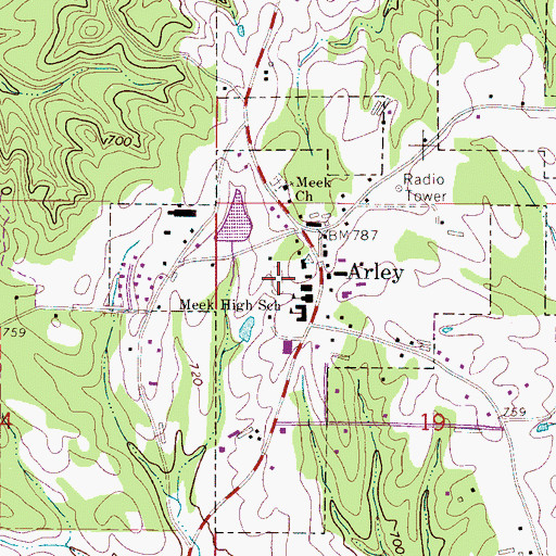Topographic Map of Tiger Field, AL