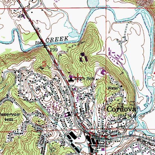 Topographic Map of Hudson-Kirby Stadium, AL