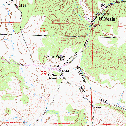 Topographic Map of Spring Valley School, CA