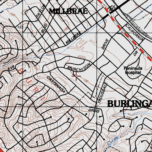 Topographic Map of Spring Valley Elementary School, CA