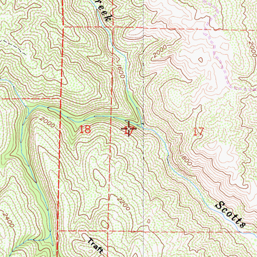 Topographic Map of Spruce Canyon, CA