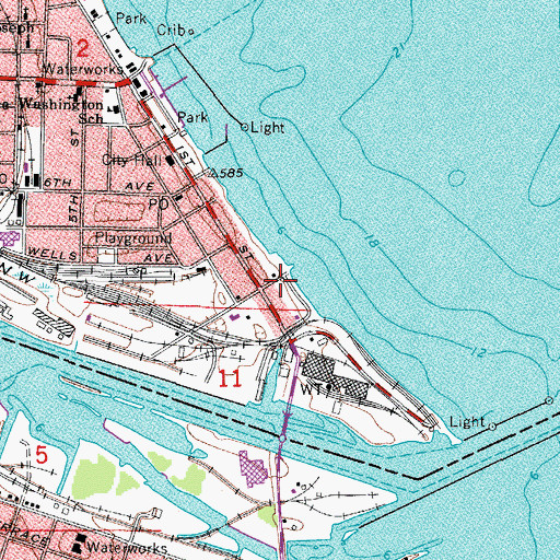 Topographic Map of Tourist Park, MI