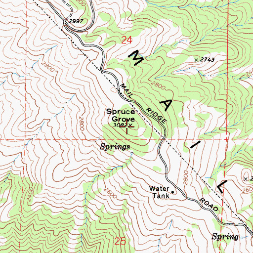 Topographic Map of Spruce Grove, CA