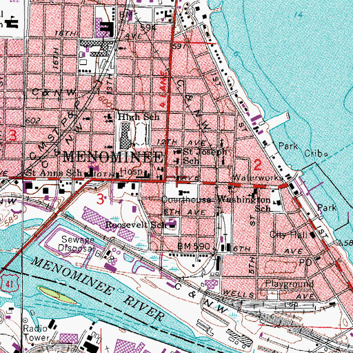 Topographic Map of Grace Church, MI