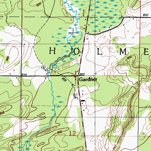 Topographic Map of Gardner Station (historical), MI