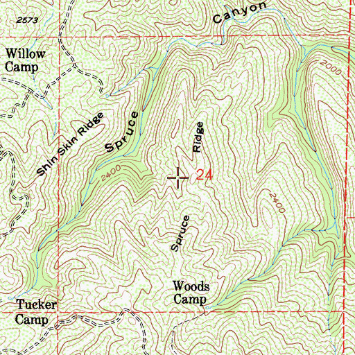 Topographic Map of Spruce Ridge, CA