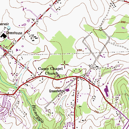 Topographic Map of Honeygo Village Center, MD