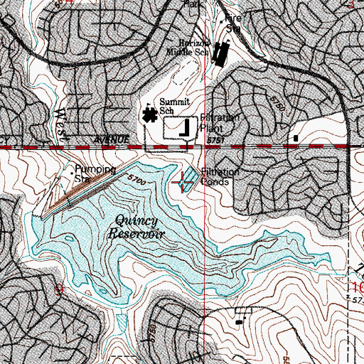 Topographic Map of Charles A Wemlinger Water Treatment Plant, CO
