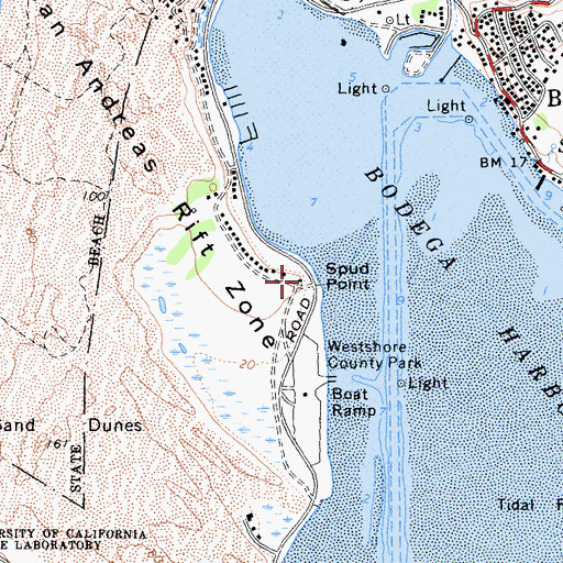 Topographic Map of Spud Point, CA