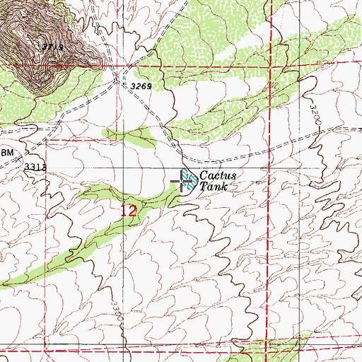 Topographic Map of Cactus Tank, AZ