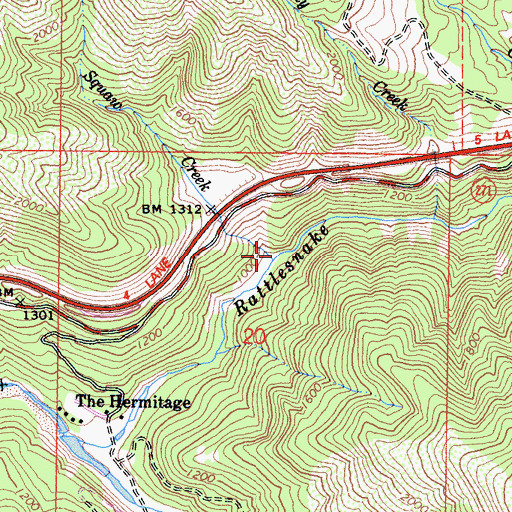 Topographic Map of Squaw Creek, CA
