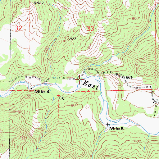 Topographic Map of Squaw Creek, CA