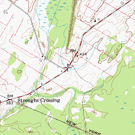 Topographic Map of Bacon School (historical), NY
