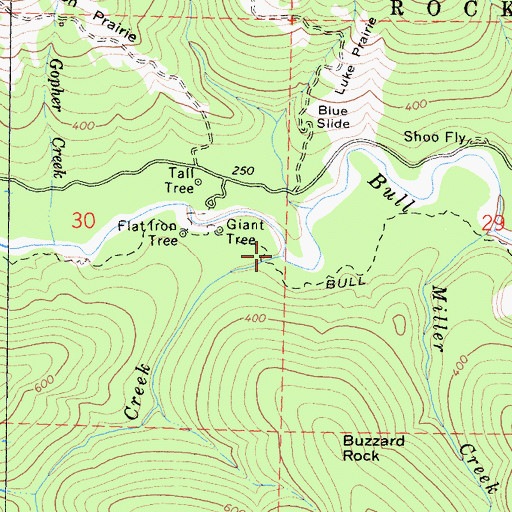 Topographic Map of Squaw Creek, CA
