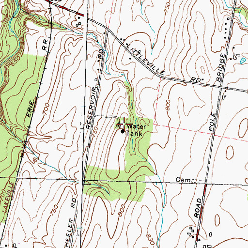 Topographic Map of Avon Reservoir (historical), NY