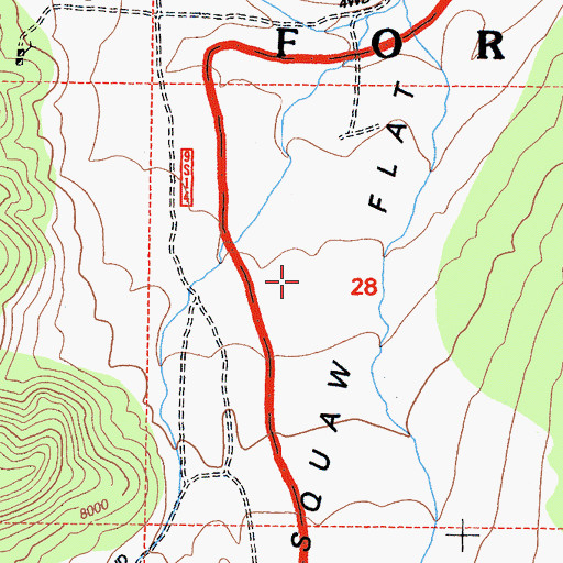 Topographic Map of Squaw Flat, CA