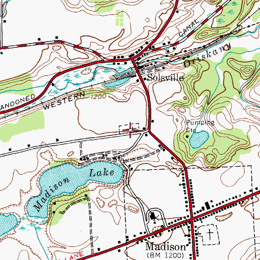 Topographic Map of Indian Opening Cemetery, NY