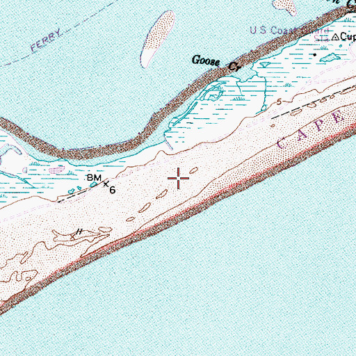 Topographic Map of Isabel Breach (historical), NC