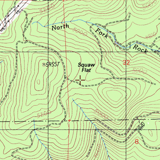 Topographic Map of Squaw Flat, CA