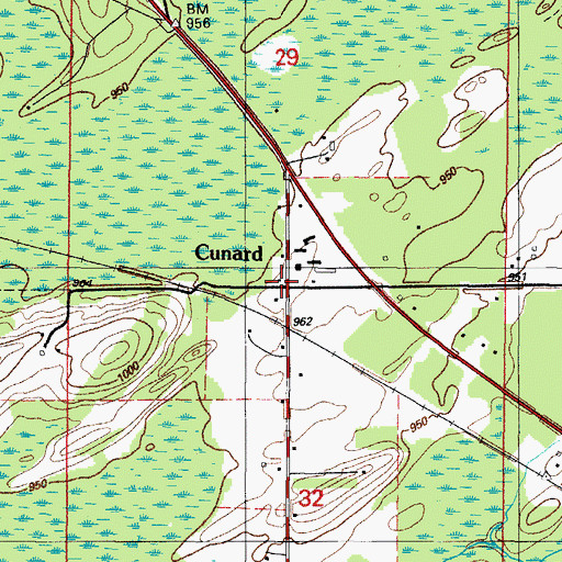 Topographic Map of Vesper Post Office (historical), MI
